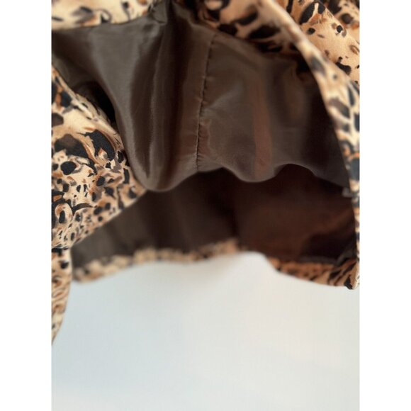 Chaus Women Animal Print Blazer 16W Brown Single Breast Cotton Blend Exotic - Picture 7 of 11